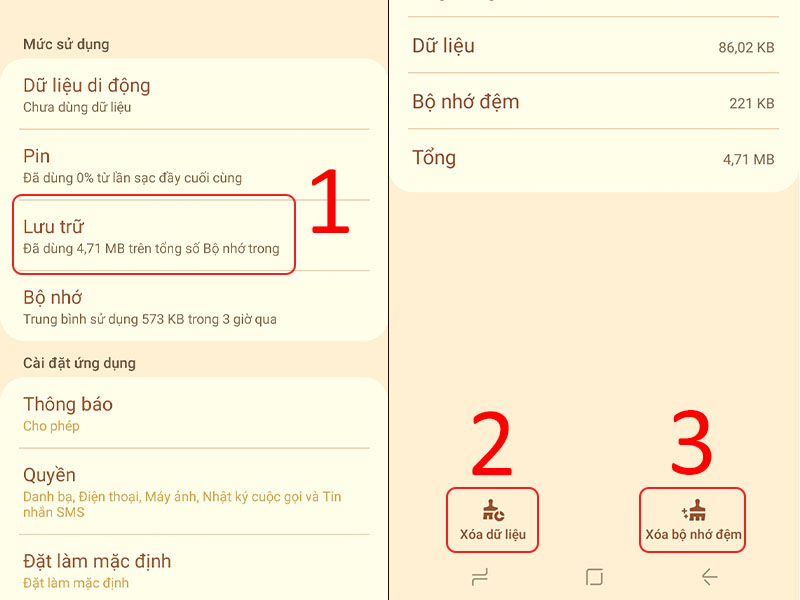 Xóa dữ liệu điện thoại